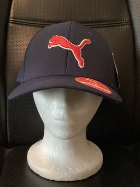 Puma Navy Cap with Red Puma Logo
